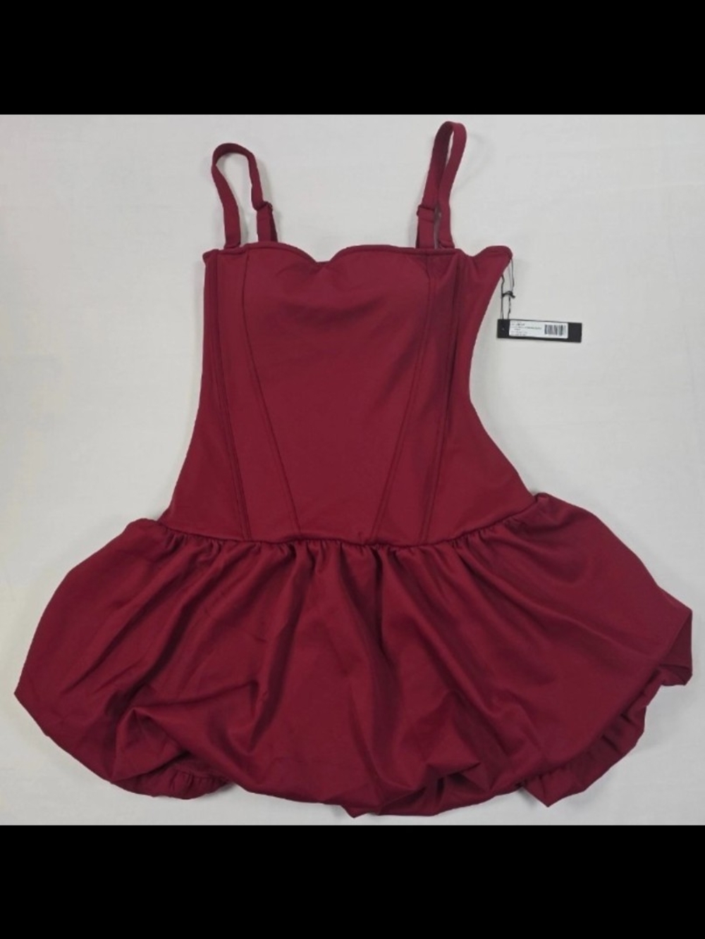 NWT TA3 Cabernet Squarey Convertible Bubble Dress With Removable Straps